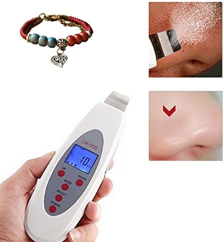 Norjackbeauty Multifunction Portable Ultrasonic Facial Skin Scrubber Spatula &amp; Infusion Exfoliation Facial Lifting LCD,White