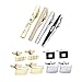 Jovivi 12pcs Stainless Steel Classic Cufflinks and Tie Clip Set for Shirts Wedding Business with Gift Box