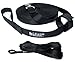 Leash Boss Long Trainer - 1 Inch Nylon Long Dog Training Leash with Storage Strap (50 Ft, Black)