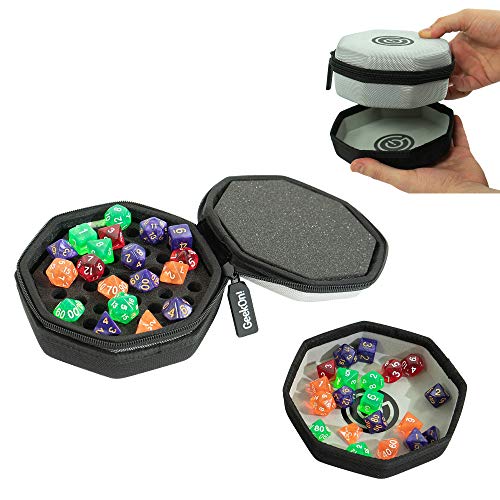 Protective Padded Dice Case & Integrated Felt Dice Tray for Board Games, Tabletop Games and RPGs - Holds & Protects Over 75 Dice! Perfect for Game Night! (Gray) (Best Mobile Rpg 2019)