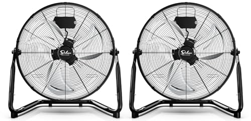 Simple Deluxe 12 Inch 3-Speed High Velocity Heavy Duty Metal Industrial Floor Fans Quiet for Home