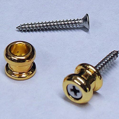 Straplock Buttons Pins Suit Standard Schaller Type - Set of 2 Gold