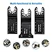 Powerextra 15Pcs Metal Wood Oscillating Multitool Quick Release Saw Blades