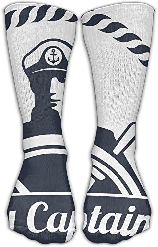 Cartooning Handsome Captain Compression Socks For Women &amp; Men Control Crew Socks For Best Stockings,Running, Medical, Athletic, Edema, Varicose Veins, Travel