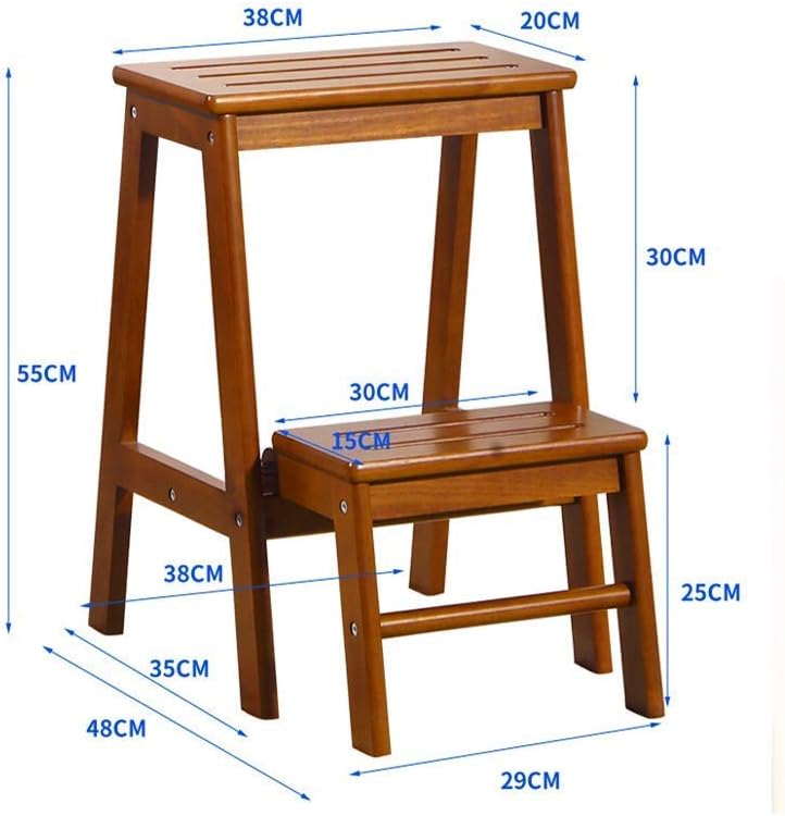 Sgabello Scaletta 60x40x46 cm in Legno Rosso