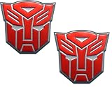 Transformers Autobot Pair Aluminum Medium Emblems in Red (2)