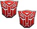 Transformers Autobot Pair Aluminum Medium Emblems in Red (2)
