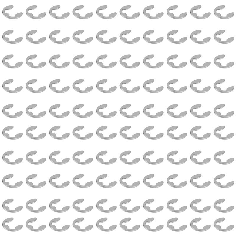 100Pcs Stainless Steel E-Clip Circlip,Stainless Steel Circlips Assorted,E-Clip Internal External Snap Ring Circlip M6