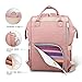 pipi bear Diaper Bag Travel Backpack,Large Baby Bag for Mom and Dad,Multifunction Maternity Bag with Changing Pad,Waterproof and Stylish （Gray Pink