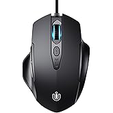 Wired Mouse, 4 Levels Adjustable DPI, 6 Programmable Buttons, Ergonomic Computer Wired Mouse for PC Laptop Computer for Worki