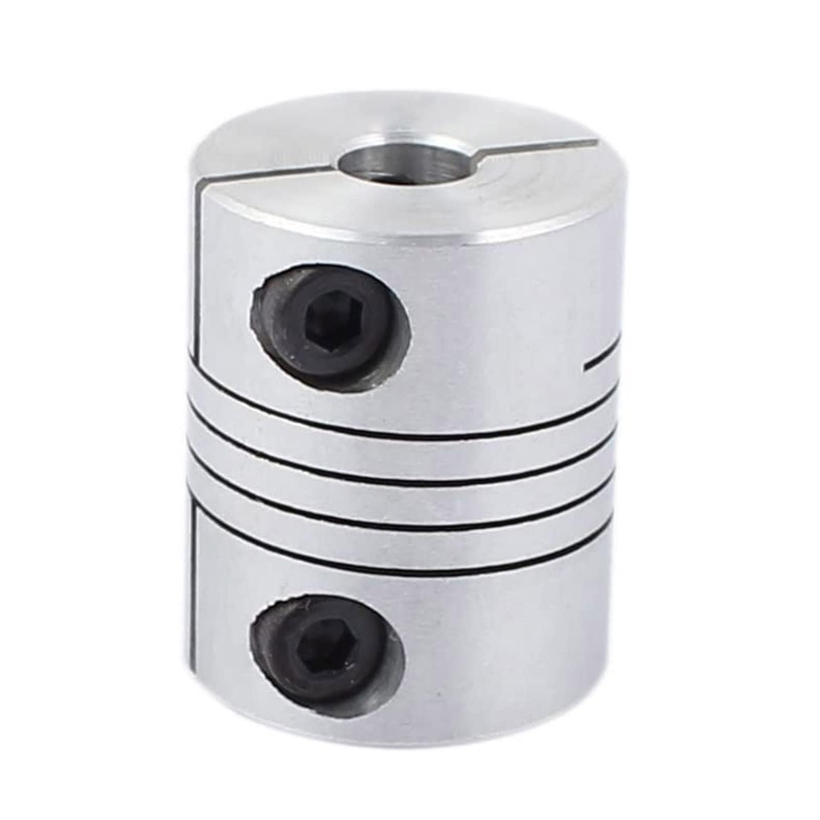 TA-VIGOR Shaft Coupling Flexible Coupler 6.35mm to 8mm Motor Connector Joint D25mm x L20mm Aluminum Alloy Silver Stepper Motor Coupler Joint Connector