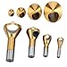 Gimiton 4 Pcs Countersink Chamfer Deburring Tool Hss Titanium Coated Hole Deburring Tool for Wood, PVC board, Aluminum, Insulation board (Gold Color)