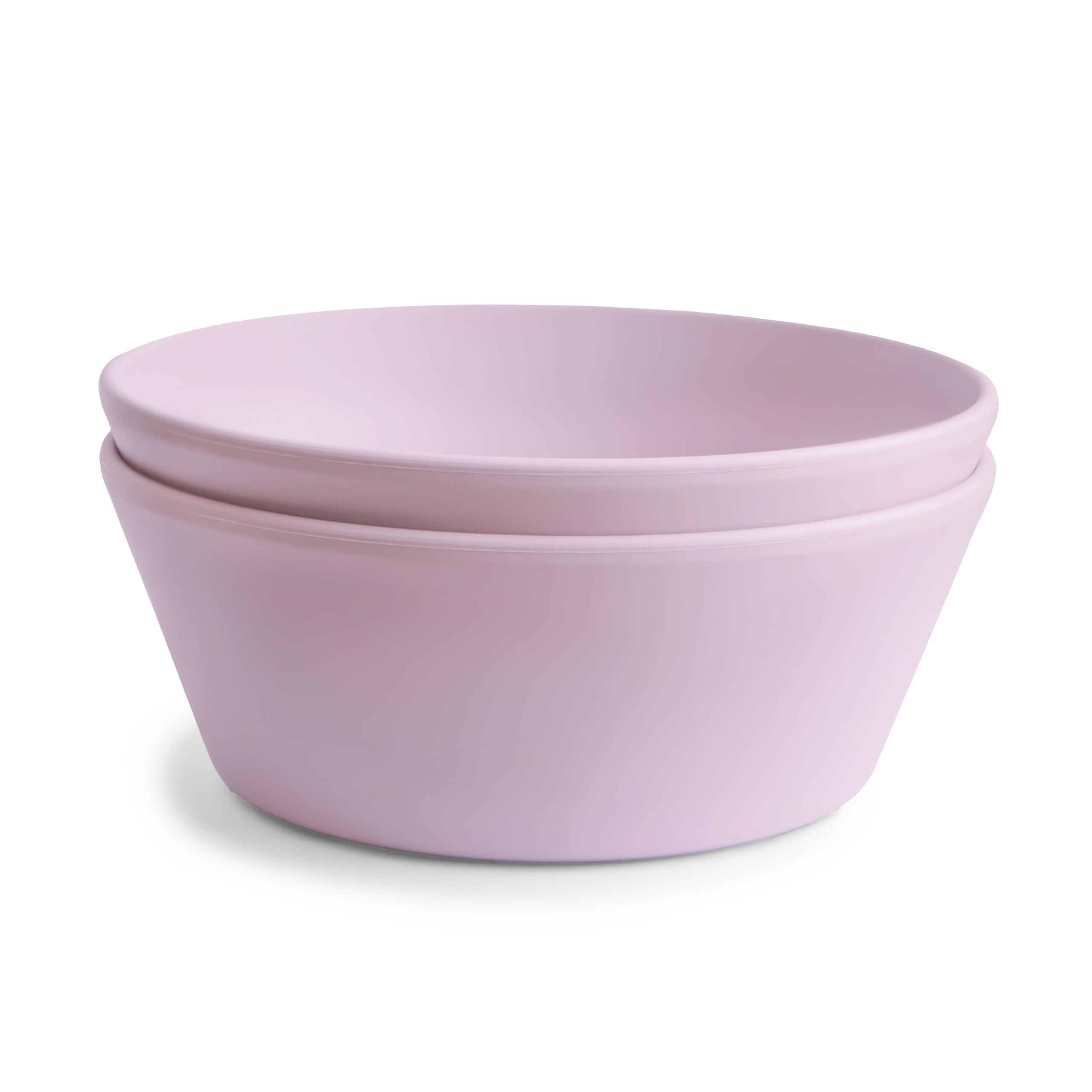 Mushie Dinnerware Bowls for Kids | Tableware Set of 2 Reusable BPA Free Bowls | Dishwasher & Microwave Safe | Made in Denmark | Round (Soft Lilac)