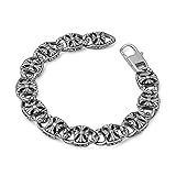 Stainless Steel Repeating Cletic Cross Chained Bracelet 9 inches