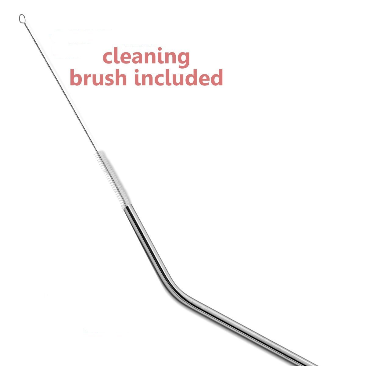 Stainless Steel Straws Drinking Reusable Extra Long Bended for Yeti 30 or 20 oz Tumblers Set of 4 (4 Bended +1 Brush)