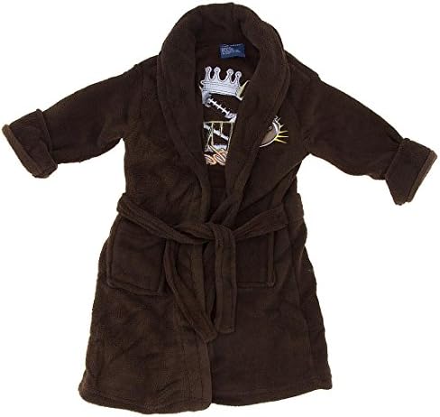 MacHenry Original Brown Football Plush Bathrobe for Little Boys 2T
