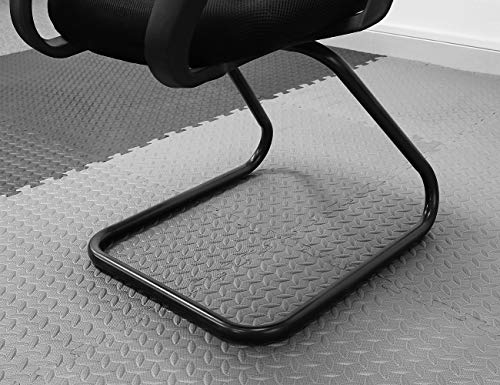 BEAUTYOVO Gym Mat 12Tiles Gym Flooring Mat Puzzle Exercise Mats Interlocking Foam Mats with EVA Foam Floor Tiles for Gym Equipment Workouts, Black/Gray