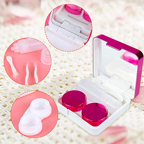 Meetory 8 Pack Contact Lens Travel Case, 2 Styles Portable Contact Lens Kit with Bottle, Tweezers, Container Holder for Travel & Home - FDA Approved - Thumbnail 5