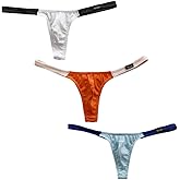 COMLIFE Men's Sexy Low Rise Cotton Briefs Fashion Color Blocking T-Back Bikini Thong Underwear