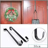 2 Pack Black Metal Door Hooks 12in Wreath Hanger for Front Door view 5