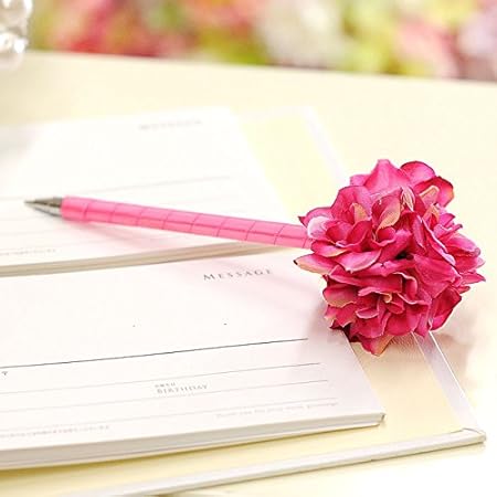 Amazon ローズピンクフラワーペン 花ペン １本 結婚式 ペン 文房具 オフィス用品