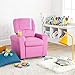 JC Home Toddler Youth Chair with Footrest and Cup Holder Kids Recliner, Large, Light Pink