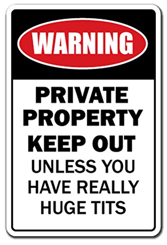 [SignJoker] PRIVATE PROPERTY Huge Boobs Novelty Sign funny joke gift tits breasts adult xxx Wall Plaque Decoration
