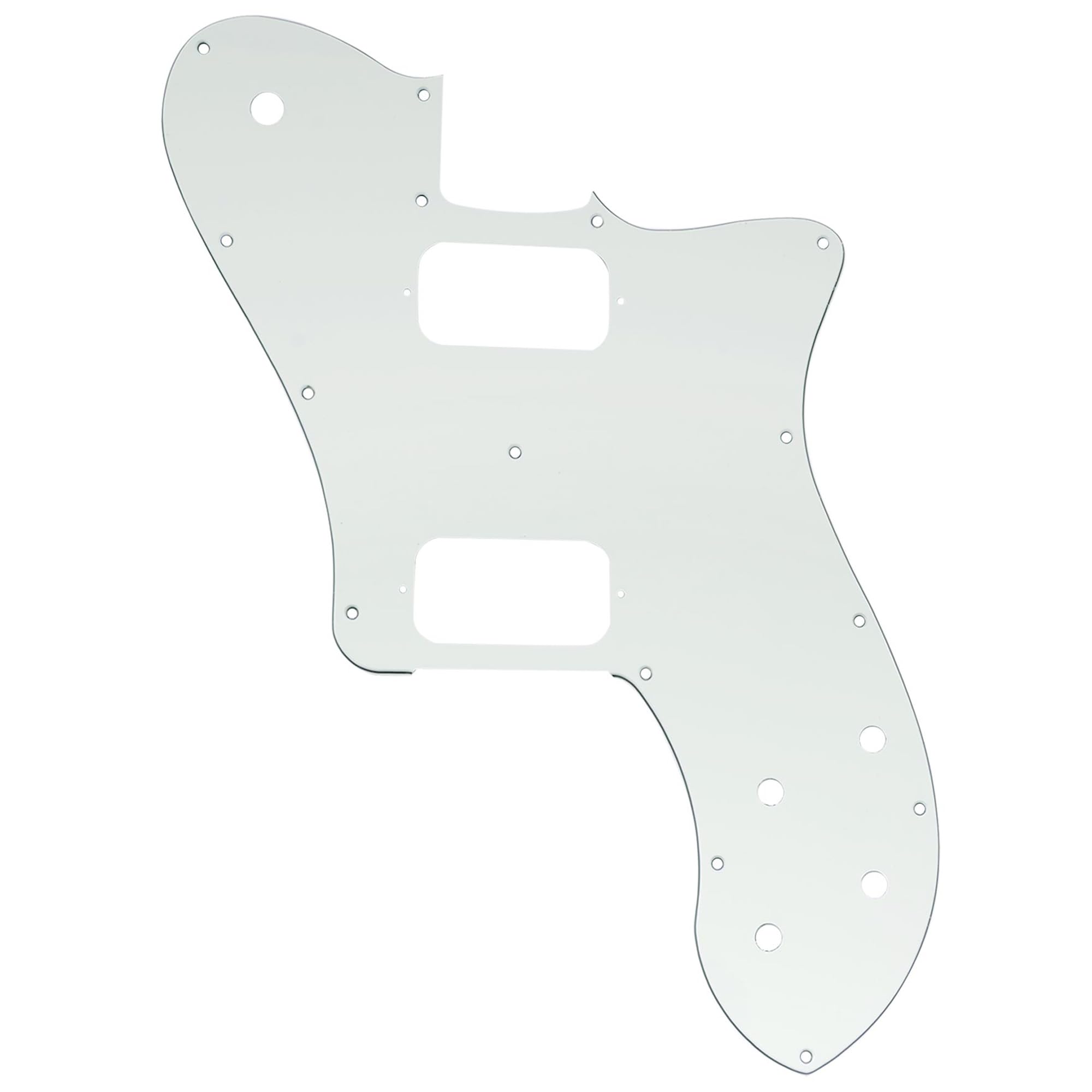 Musiclily Pro 15 Holes Uncovered HH Guitar Pickguard for Mexico Fender 72 Tele Deluxe Style Electric Guitar, 3ply Aged White