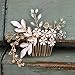 SWEETV Gold Bridal Hair Comb Rhinestone Wedding Clip Flower Hair Accessories Wedding Headpiece Crystal bridal hair accessories Bride Hair Piece for Women and Girls