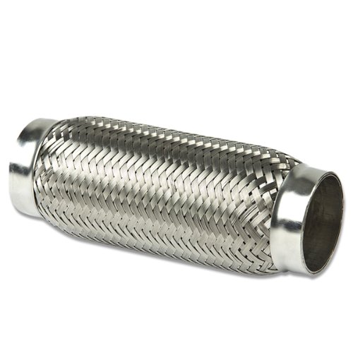 2.375 inches Inlet Stainless Steel Double Braided 6.375 inches Flex Pipe Connector (8 inches Overall Length)