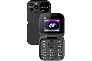 PUSOKEI 4G LTE Flip Phone Unlcoked, 4G Mini Flip Phone for Seniors, Loud Speaker, Dual SIM Slot, 1.77 Inch Screen, One Click 