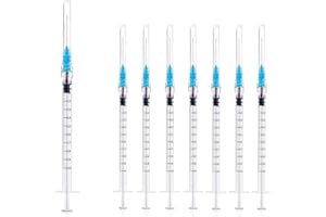 SIRULKEN Luer lock 1ml Syringe with 23G 1inch/25mm Lab Supplies for Scientific Research, Industrial Dispensing or Liquid Measuring, 50Pack