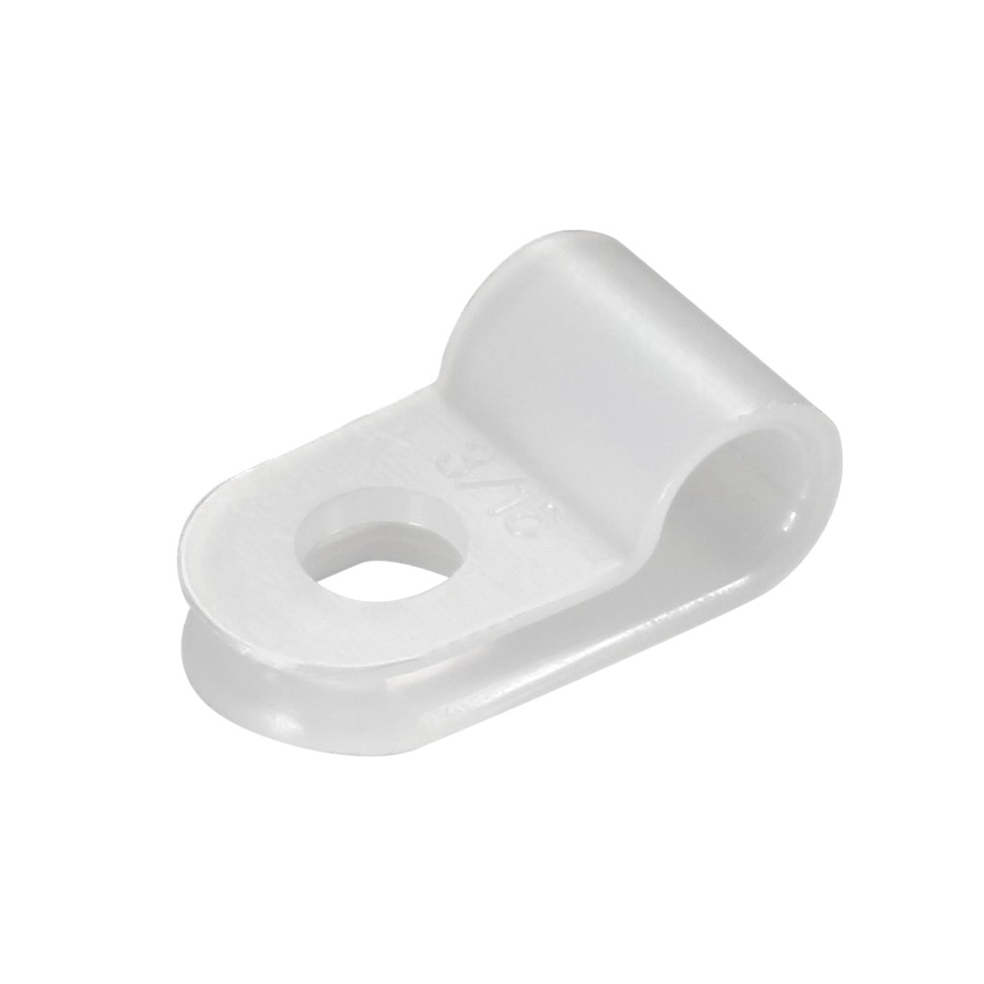 sourcing map 120Pcs Nylon R-Type Cable Clamp Organizer Cord Clips for Wire Management 4.8mm White UC-0.5