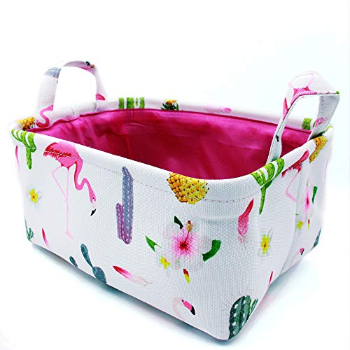 VircleK Baskets Toy Storage Box with Flamingo Pattern, Rectangular