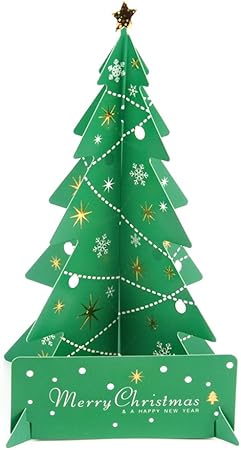 Alberi Di Natale Di Carta.Luoem Piccolo Albero Di Natale Di Carta Da Tavola Per Decorazione Del Desktop In Verde Amazon It Casa E Cucina