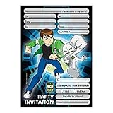 20 Ben 10 Alien Force Echo Birthday Party Invitations Invites Plus Envelopes .