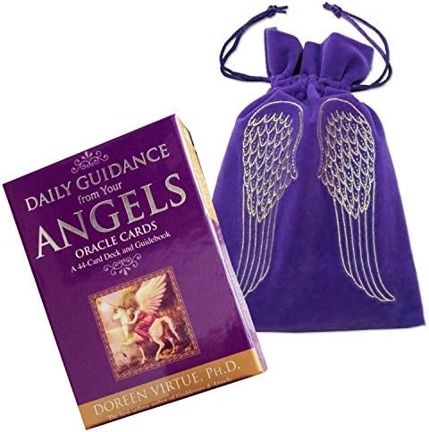 Daily Guidance Angels Deck & Velvet Angel Wings Tarot bag