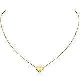 MOMOL Initial Heart Necklace 18K Gold Plated
