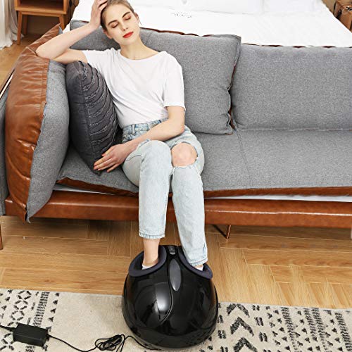 Foot Massager, Sotion Electric Shiatsu Foot Massage Machine with Heat Function, Adjustable Intensity, Air Pressure, Deep 3D Kneading Rolling Vibration Relieves for Plantar Fasciitis