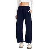 OVRUNS Barrel Sweatpants Women Elastic Waisted Barrel Pants Internal Drawstring Baggy Lounge Sweat Pants with Pockets