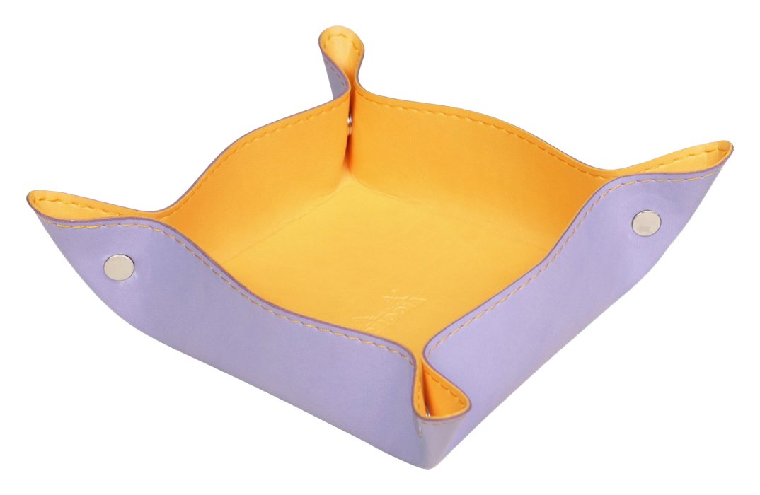 RHODIA 318859C - Iris Reversible Tidy Box - 12x12x4.5 cm - Orange Saddle Stitching, Magnetic Corners - Faux Leather - Rhodiarama Home Office Collection - Office Organization & Designer Storage