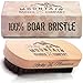 Beard Brush for Men - 100% Pure Boar Hair Natural Bristle for Beard, Moustache - Handmade Wood Handle – No Snags, No Scratch, Gentle Bristle Combing Brush