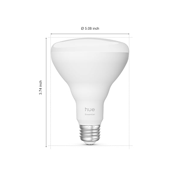 PHILIPS HUE ESSENTIAL SMART LED BR30 BULB 2-PACK, WHITE AND COLOR AMBIANCE, E26, 7.2W, 2200K-6500K, 650 LUMENS, DIMMABLE, WORKS WITH ALEXA, GOOGLE ASSISTANT, APPLE HOME