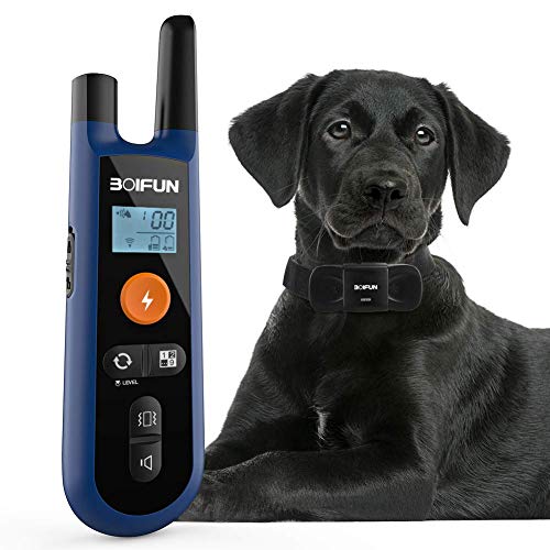 BOIFUN Dog Training Collar W/Remote for Small Medium Large Dogs, 3 Training Mode, Beep, Vibration and Shock, Waterproof Rechargeable Dog Training Set, 1000foot Remote Range, 0~99 Shock Levels