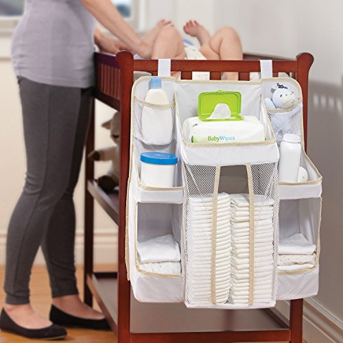 hiccapop Nursery Organizer and Baby Diaper Caddy Hanging Diaper