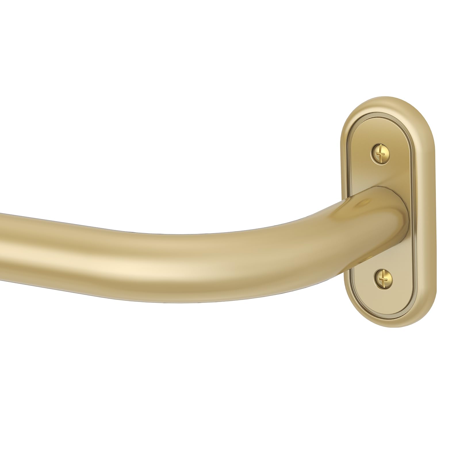 Photo 1 of Gold Curtain Rods for Windows 66 to 120 Inch, Wrap Around Long Heavy Duty Blackout Window Treatment Rods, 1'' Adjustable Curved Drapery Rod for Indoor Outdoor, All Metal, Aluminium Bracket