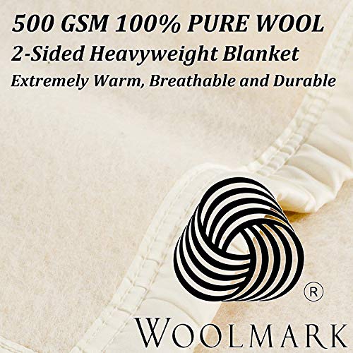 Poyet Motte Aubisque 500GSM Heavyweight 100Percent Wool Blanket (Full