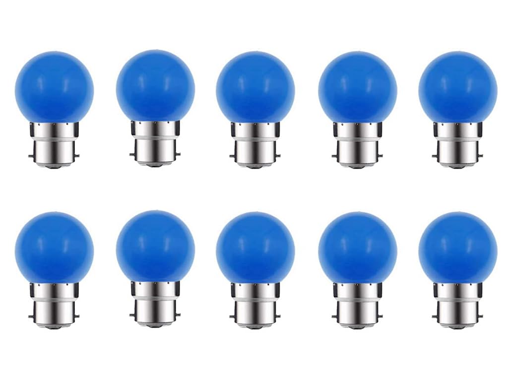 ZFQ 10 Pack B22 Bayonet Colored LED Light Bulbs 2W G45 Golf Ball Mini Globe Bulb Lighting Bulbs,Blue for Outdoor Indoor String Patio Garden Party Christmas, Tree, Fairy Party Night Lights