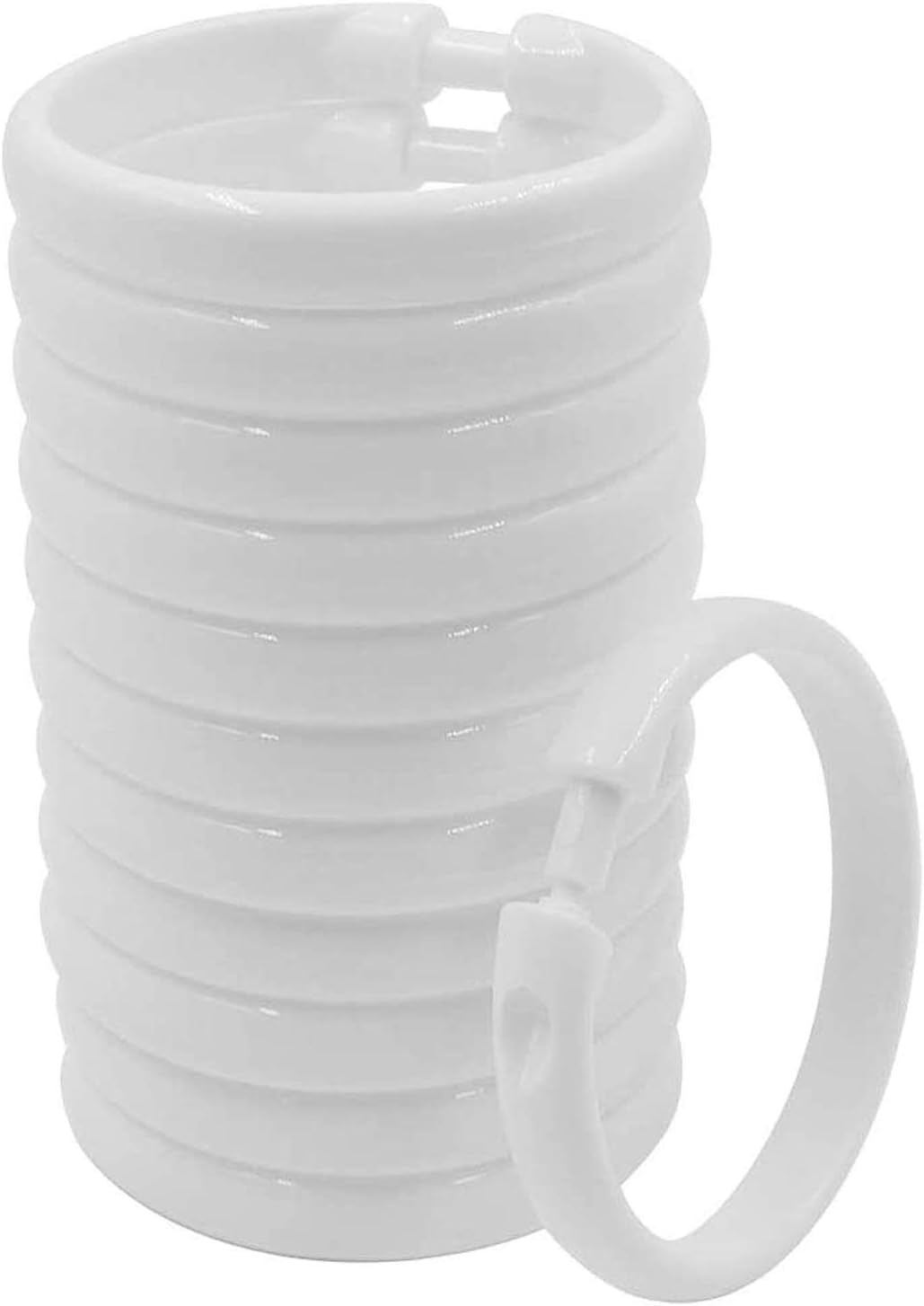 White Shower Curtain Rings, 12 Packs Plastic Shower Curtain