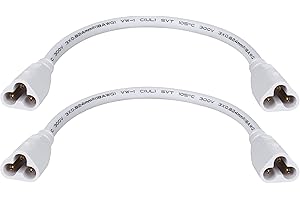 SinLoon UL-LP Certification T5 T8 LED Tube Connector Adapter Cable Wire 8.5 inch Male to Male End Extension Cord for Integrated LED Fluorescent Tube Light Bulb Lamp Holder (2-Pack 3Pin M/M)